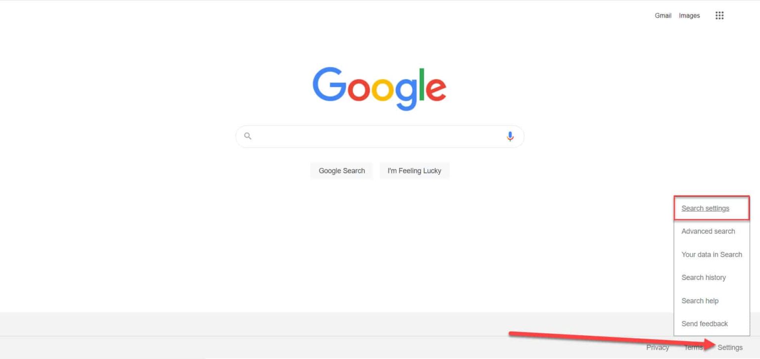 google search settings