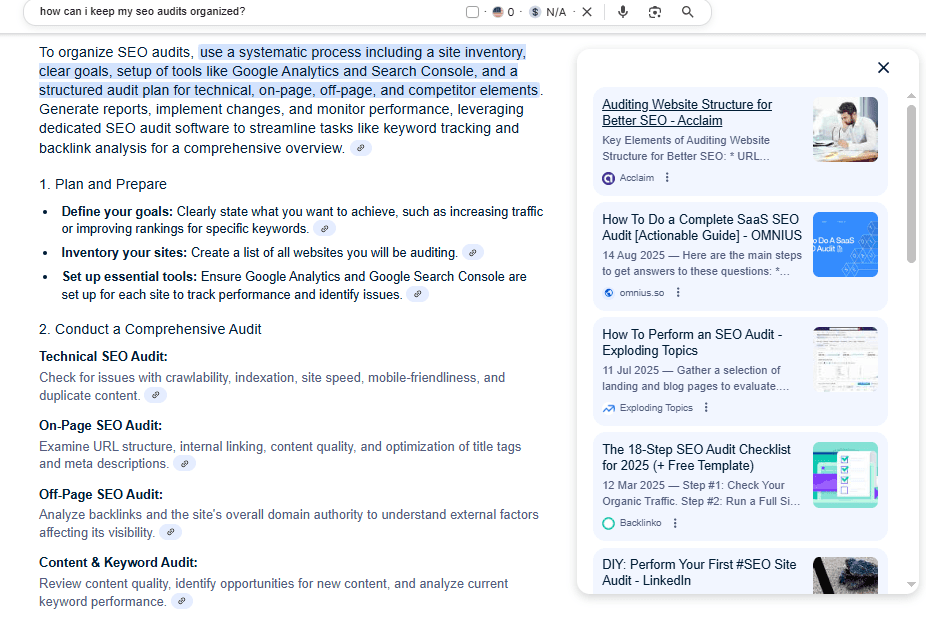 screenshot showing ai overviews