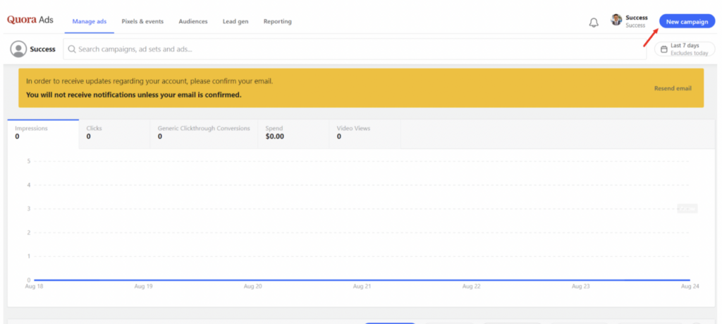 manage ads and campaigns in quora