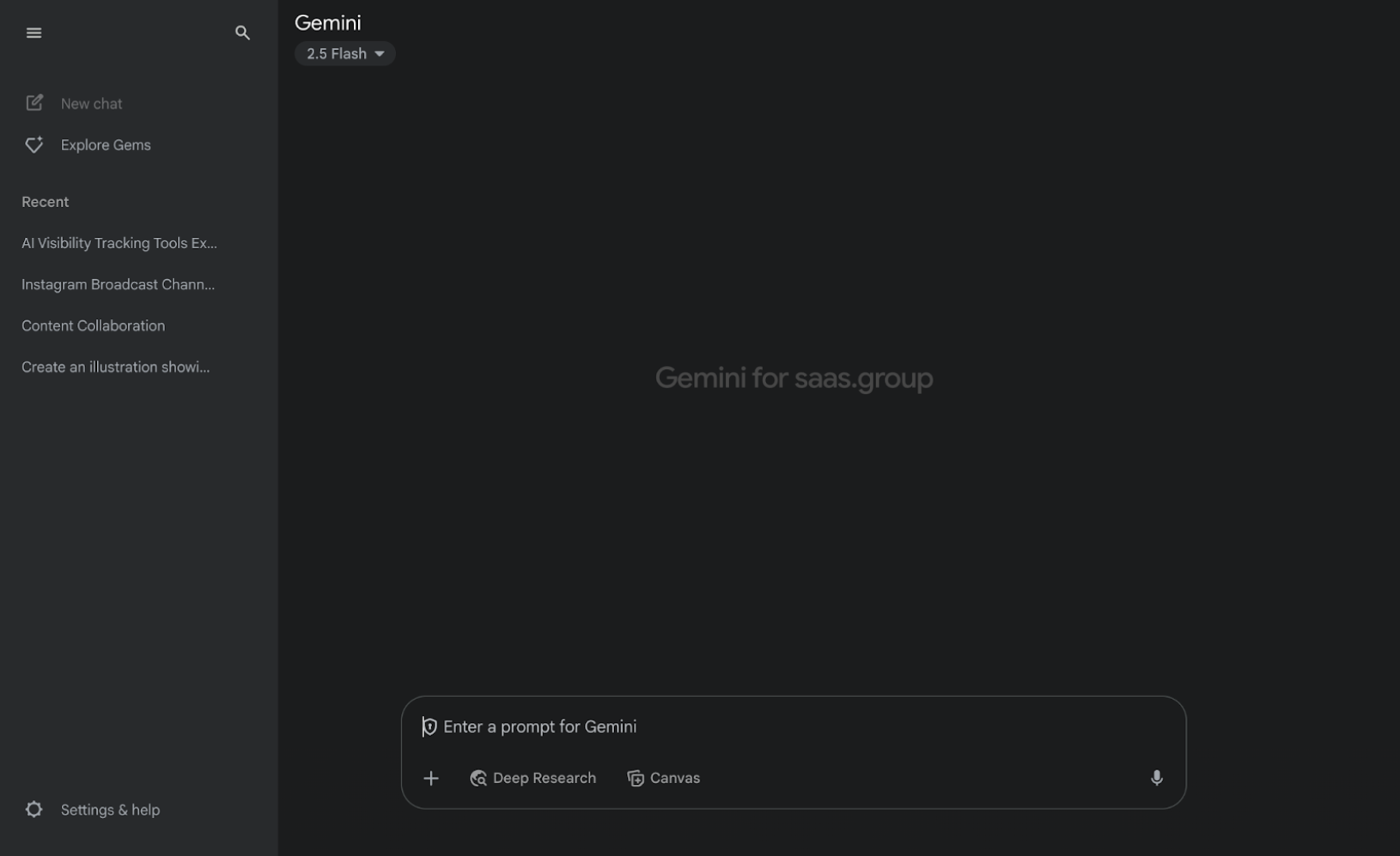capture d’écran de l’interface de chat google gemini utilisée pour suivre les mentions de la marque avec saisie rapide