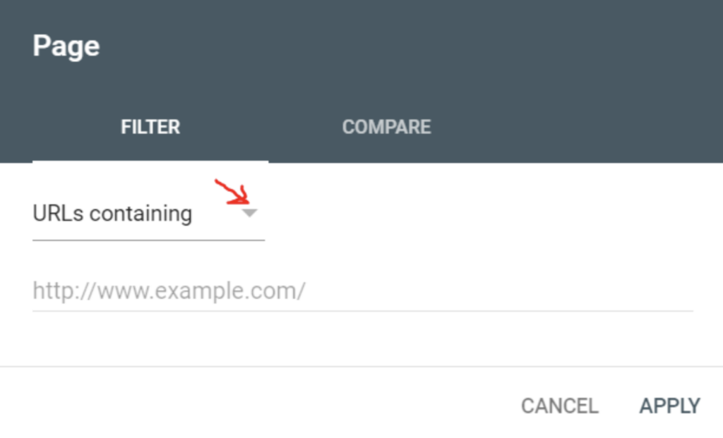google search console url search