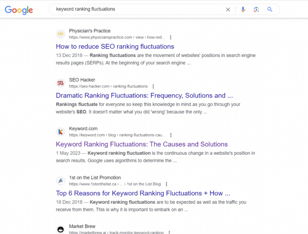 serp competitors example