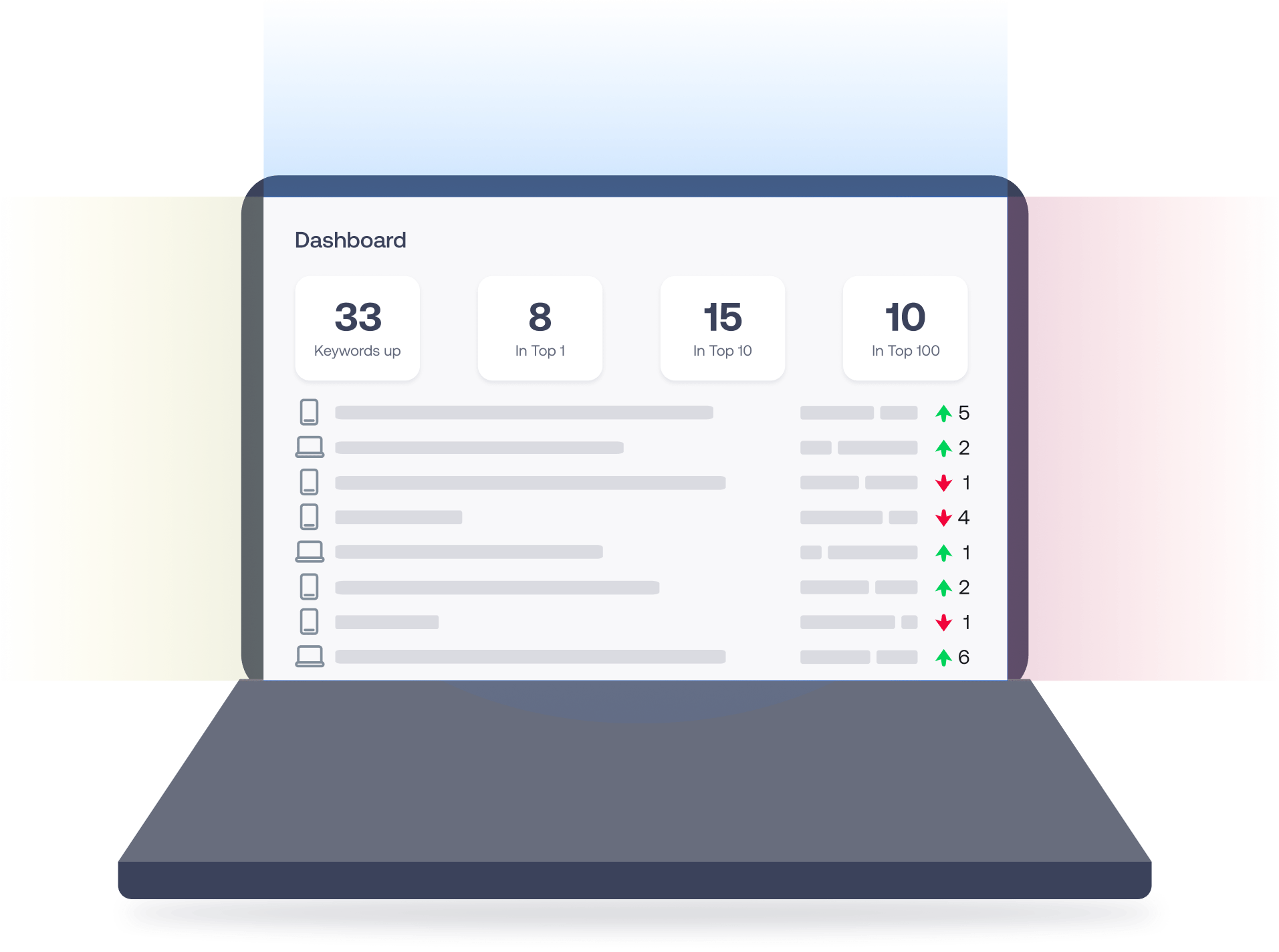 mobile rank tracker illustration on keyword.com