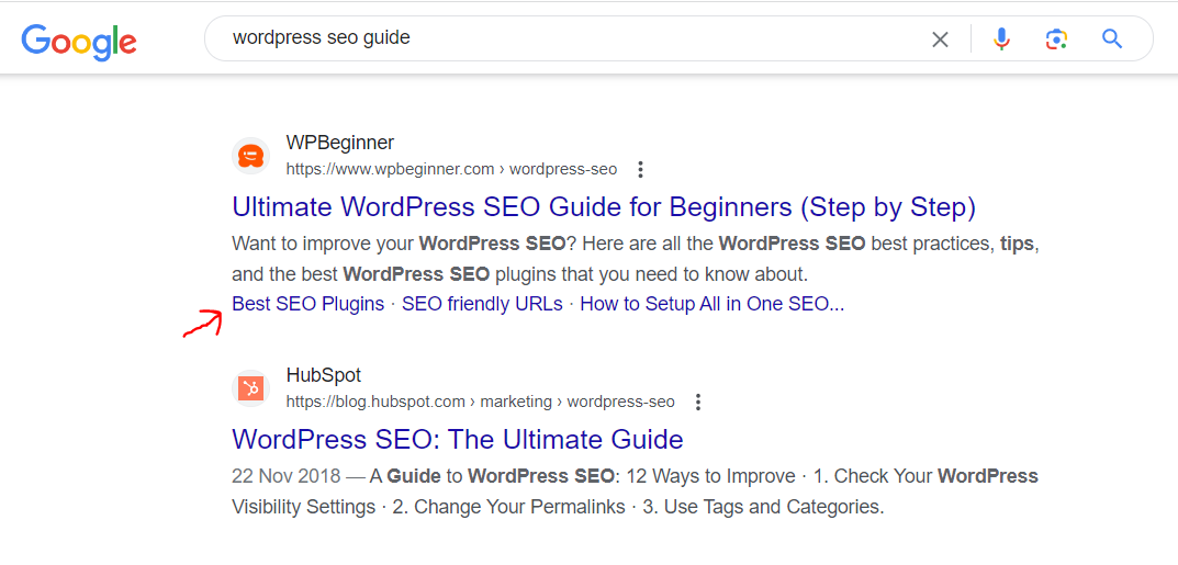 optimize for sitelinks example