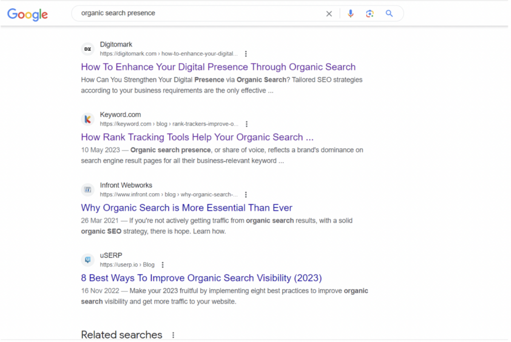 serp competitors result