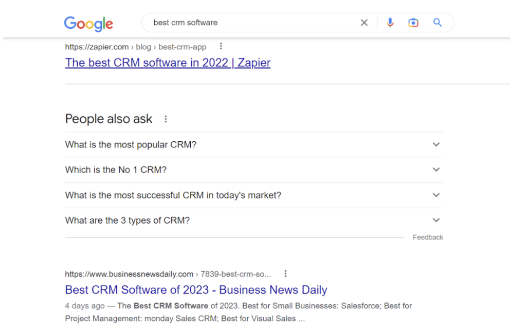 example of the title in the comparison question on google search
